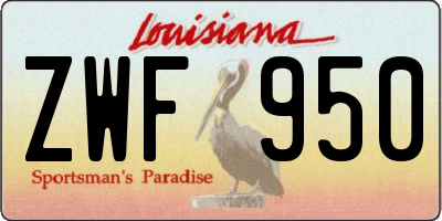 LA license plate ZWF950