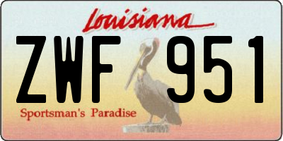 LA license plate ZWF951