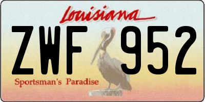 LA license plate ZWF952