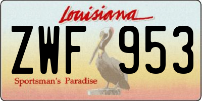 LA license plate ZWF953