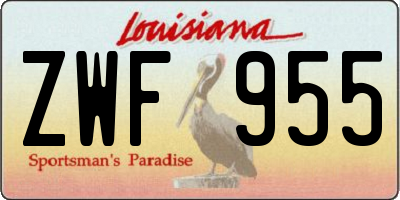 LA license plate ZWF955