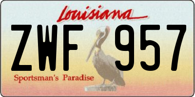 LA license plate ZWF957