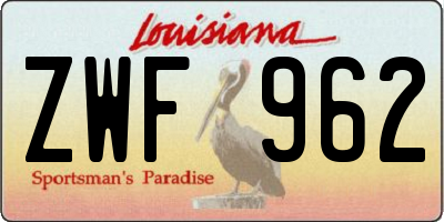 LA license plate ZWF962