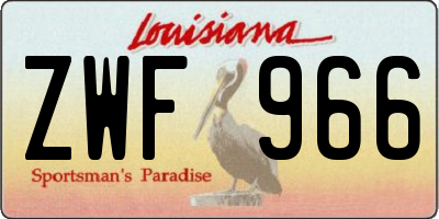 LA license plate ZWF966