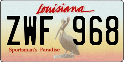 LA license plate ZWF968