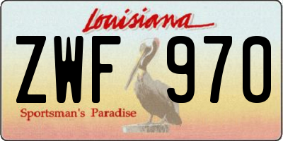 LA license plate ZWF970