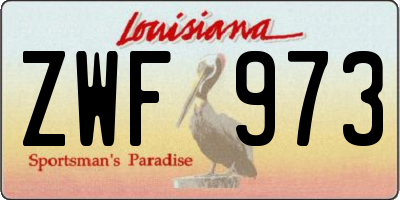 LA license plate ZWF973