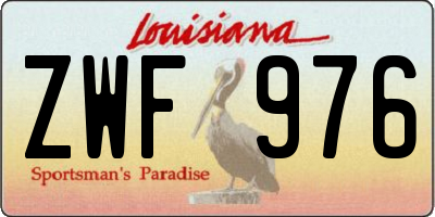 LA license plate ZWF976