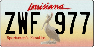 LA license plate ZWF977