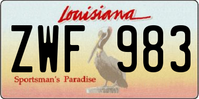 LA license plate ZWF983