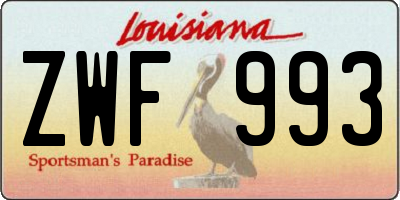 LA license plate ZWF993