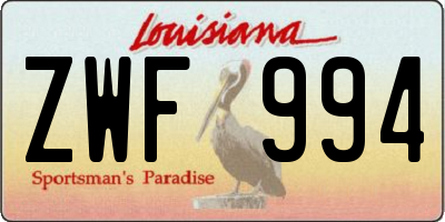 LA license plate ZWF994