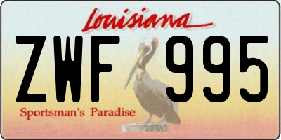 LA license plate ZWF995