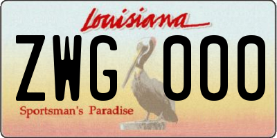 LA license plate ZWG000