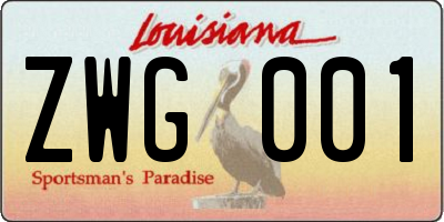 LA license plate ZWG001