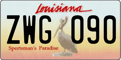 LA license plate ZWG090