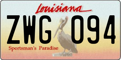 LA license plate ZWG094