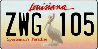 LA license plate ZWG105