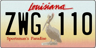 LA license plate ZWG110