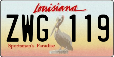LA license plate ZWG119