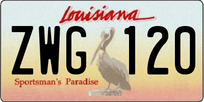 LA license plate ZWG120