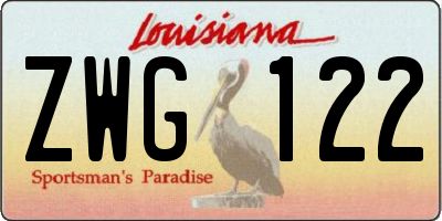 LA license plate ZWG122