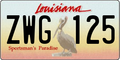 LA license plate ZWG125