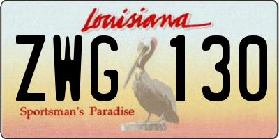 LA license plate ZWG130