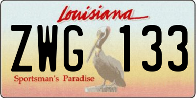 LA license plate ZWG133
