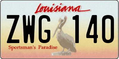 LA license plate ZWG140