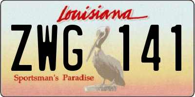 LA license plate ZWG141
