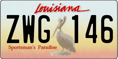 LA license plate ZWG146