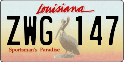 LA license plate ZWG147