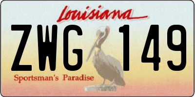 LA license plate ZWG149