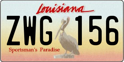 LA license plate ZWG156