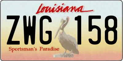 LA license plate ZWG158