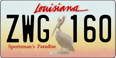 LA license plate ZWG160