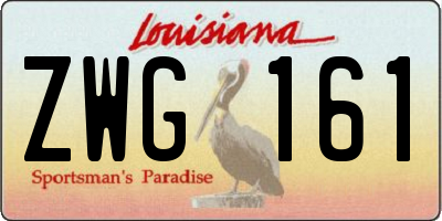 LA license plate ZWG161