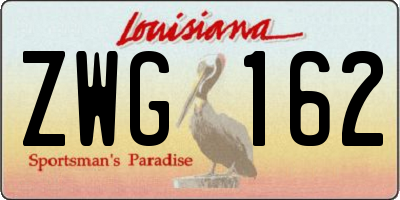 LA license plate ZWG162