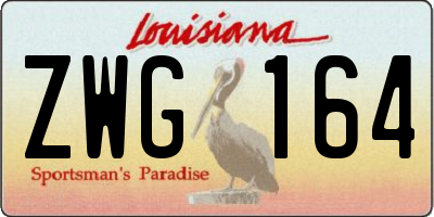 LA license plate ZWG164