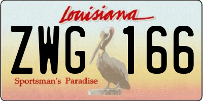 LA license plate ZWG166