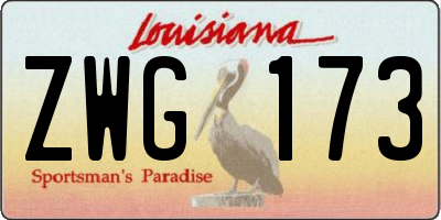 LA license plate ZWG173