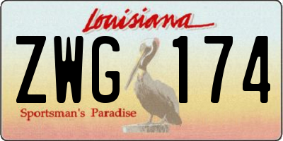 LA license plate ZWG174