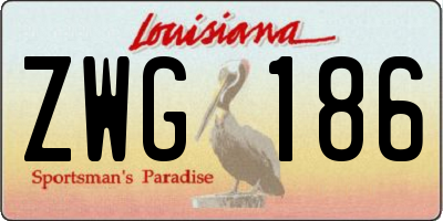 LA license plate ZWG186