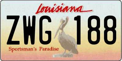 LA license plate ZWG188