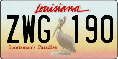 LA license plate ZWG190