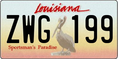 LA license plate ZWG199