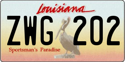 LA license plate ZWG202