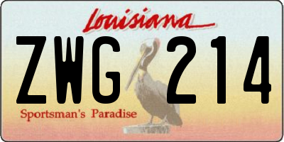 LA license plate ZWG214