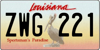 LA license plate ZWG221